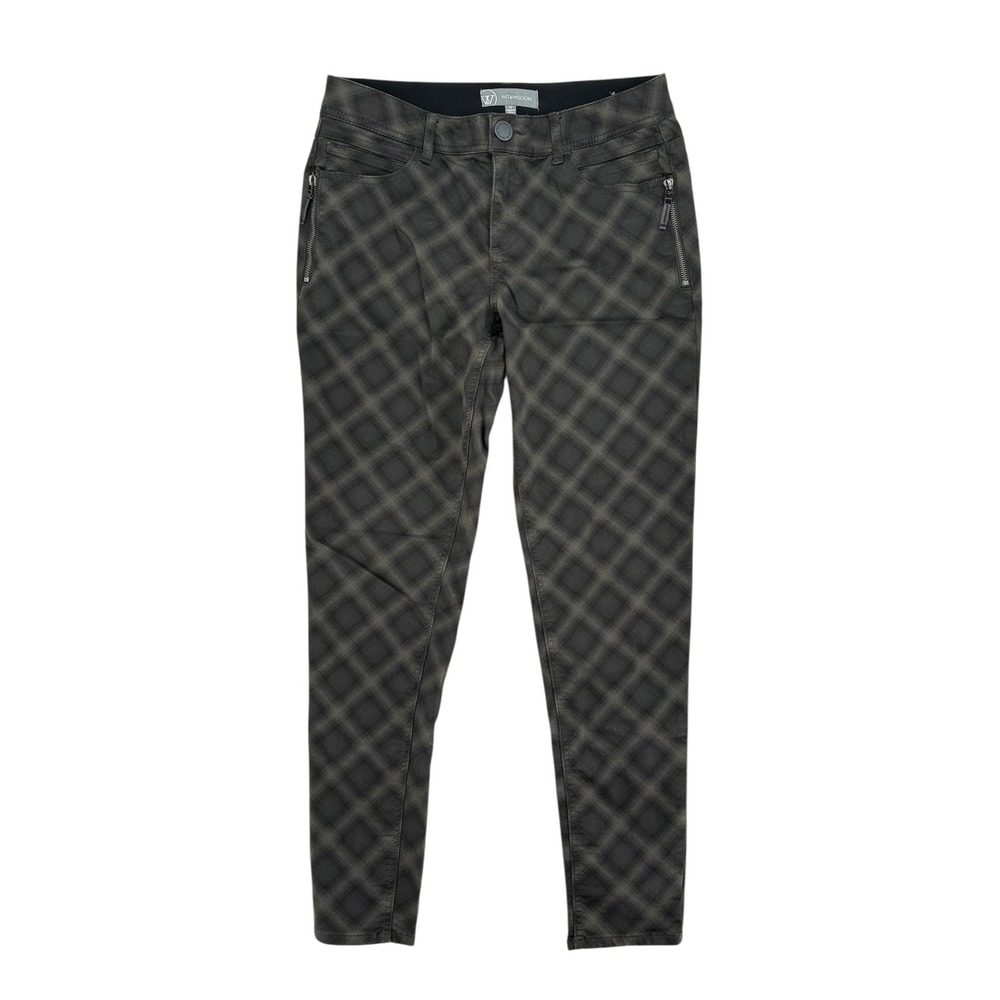 Wit & Wisdom Womens Size 10 Plaid Skinny Jeans Zipper Pockets